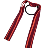 School Uniform Hair Accessories Ponytail Streamer Straight - Pinkberry Kisses Burgundy Base & Top Ribbon  Neon Orange