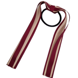 School Uniform Hair Accessories Ponytail Streamer Straight - Pinkberry Kisses Burgundy Base & Top Ribbon  Peach