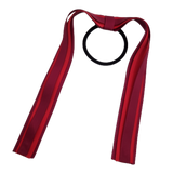 School Uniform Hair Accessories Ponytail Streamer Straight - Pinkberry Kisses Burgundy Base & Top Ribbon Red