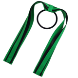 School Uniform Hair Accessories Ponytail Streamer Straight - Pinkberry Kisses Emerald Green Base & Top Ribbon Black