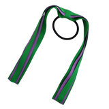 School Uniform Hair Accessories Ponytail Streamer Straight - Pinkberry Kisses Emerald Green Base & Top Ribbon Grape