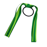 School Uniform Hair Accessories Ponytail Streamer Straight - Pinkberry Kisses Emerald Green Base & Top Ribbon Key Lime 