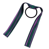 School Uniform Hair Accessories Ponytail Streamer Straight - Pinkberry Kisses Dark Green Hunter Green Base & Top Ribbon  Grape