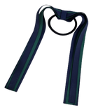 School Uniform Hair Accessories Ponytail Streamer Straight - Pinkberry Kisses Navy Blue Dark Blue Base & Top Ribbon Hunter Green Dark Green