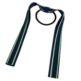 School Uniform Hair Accessories Ponytail Streamer Straight - Pinkberry Kisses Navy Blue Dark Blue Base & Top Ribbon  Mint Green