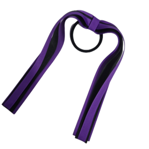 School Uniform Hair Accessories Ponytail Streamer Straight - Pinkberry Kisses Purple Base & Top Ribbon White