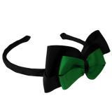 School Woven Double Cherish Bow Headband School Uniform Headband Hair Accessories Pinkberry Kisses Black Emerald Green