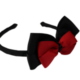 School Woven Double Cherish Bow Headband School Uniform Headband Hair Accessories Pinkberry Kisses Black Red