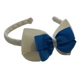 School Woven Double Cherish Bow Headband School Uniform Headband Hair Accessories Pinkberry Kisses Cream Methyl Blue 