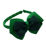 School Woven Double Cherish Bow Headband School Uniform Headband Hair Accessories Pinkberry Kisses Emerald Green Hunter Green