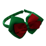 School Woven Double Cherish Bow Headband School Uniform Headband Hair Accessories Pinkberry Kisses Emerald Green Red