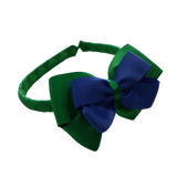 School Woven Double Cherish Bow Headband School Uniform Headband Hair Accessories Pinkberry Kisses Emerald Green Royal Blue 