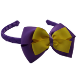 School Woven Double Cherish Bow Headband School Uniform Headband Hair Accessories Pinkberry Kisses Grape Daffodil Yellow