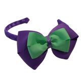 School Woven Double Cherish Bow Headband School Uniform Headband Hair Accessories Pinkberry Kisses Grape Mint Green