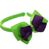 School Woven Double Cherish Bow Headband School Uniform Headband Hair Accessories Pinkberry Kisses Key Lime Grape 