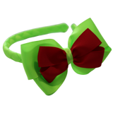 School Woven Double Cherish Bow Headband School Uniform Headband Hair Accessories Pinkberry Kisses Key Lime Red