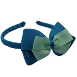 School Woven Double Cherish Bow Headband School Uniform Headband Hair Accessories Pinkberry Kisses Methyl Blue Pastel Green