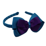 School Woven Double Cherish Bow Headband School Uniform Headband Hair Accessories Pinkberry Kisses Methyl Blue Purple 