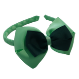 School Woven Double Cherish Bow Headband School Uniform Headband Hair Accessories Pinkberry Kisses Mint Green Hunter Green 