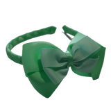 School Woven Double Cherish Bow Headband School Uniform Headband Hair Accessories Pinkberry Kisses Mint Green pastel Green 