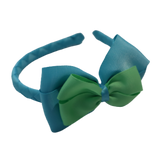 School Woven Double Cherish Bow Headband School Uniform Headband Hair Accessories Pinkberry Kisses Misty Turquoise Mint Green