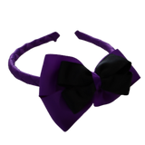 School Woven Double Cherish Bow Headband School Uniform Headband Hair Accessories Pinkberry Kisses Purple Black 