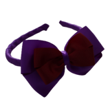 School Woven Double Cherish Bow Headband School Uniform Headband Hair Accessories Pinkberry Kisses Purple Burgundy 