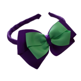 School Woven Double Cherish Bow Headband School Uniform Headband Hair Accessories Pinkberry Kisses Purple Mint Green