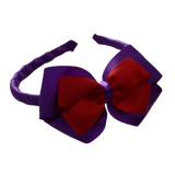 School Woven Double Cherish Bow Headband School Uniform Headband Hair Accessories Pinkberry Kisses Purple Red