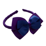 School Woven Double Cherish Bow Headband School Uniform Headband Hair Accessories Pinkberry Kisses Purple Royal Blue 