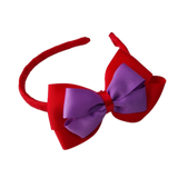 School Woven Double Cherish Bow Headband School Uniform Headband Hair Accessories Pinkberry Kisses Red Grape