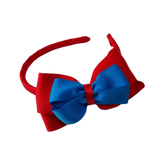 School Woven Double Cherish Bow Headband School Uniform Headband Hair Accessories Pinkberry Kisses Red Methyl Blue