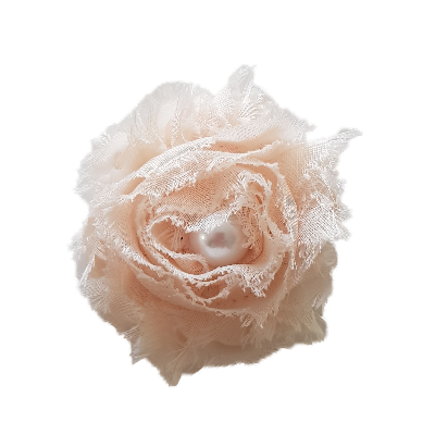 Shabby Chiffon Flower Hair Clip - Champagne Non Slip Baby and Toddler Hair Clip Pinkberry kisses 