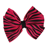 Sweetheart Bow - Zebra Stripes Large Hair Bow - Hair Accessories Pinkberry Kisses Bright Pink and Black