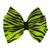 Sweetheart Bow - Zebra Stripes Large Hair Bow - Hair Accessories Pinkberry Kisses Green and Black