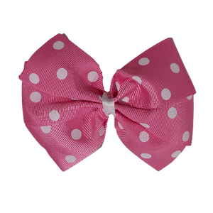 Sweetheart Large Hair Bow Toddler Teenage Hair Accessories Non Slip Hair Clip Pinkberry Kisses Spots Pink with White