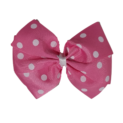 Sweetheart Large Hair Bow Toddler Teenage Hair Accessories Non Slip Hair Clip Pinkberry Kisses Spots Pink with White