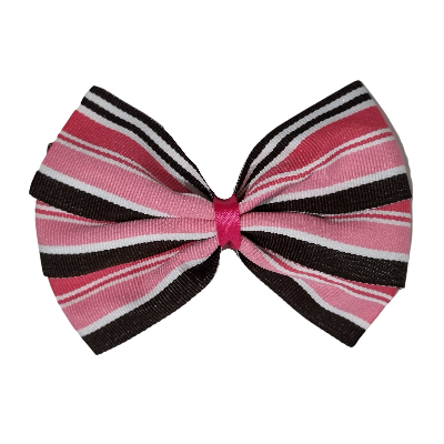 Sweetheart Large Hair Bow Toddler Teenage Hair Accessories Non Slip Hair Clip Pinkberry Kisses Stripes Brown Pink White