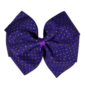 Sweetheart Large Hair Bow Toddler Teenage Hair Accessories Non Slip Hair Clip Pinkberry Kisses Purple with Gold Spots