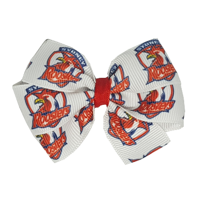 NRL Sydney Roosters Bella Hair Bow Clip Non Slip Rugby Hair Accessories Pinkberry Kisses