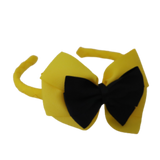Wiggles Emma Yellow and Black Large Bella Bow Woven Headband Hair Accessories Pinkberry Kisses